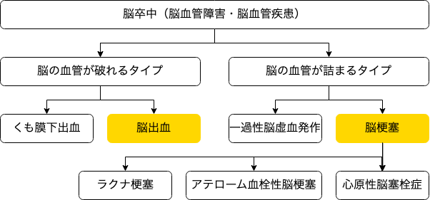 脳卒中(脳梗塞・脳出血)のタイプ分けと分類方法